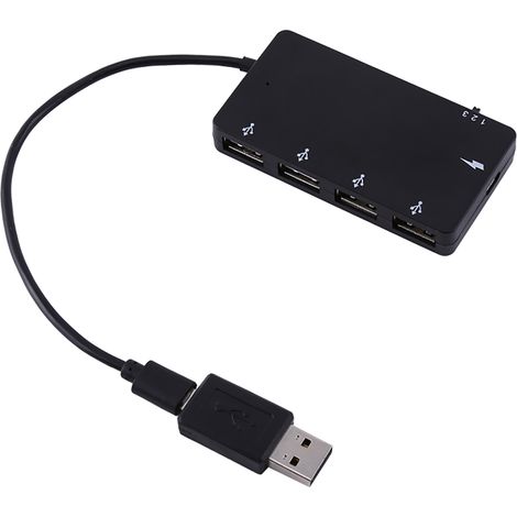 4-Port Micro-USB-2.0-Hub, Ladekabel und OTG-Verlängerung für Smartphones und Tablets