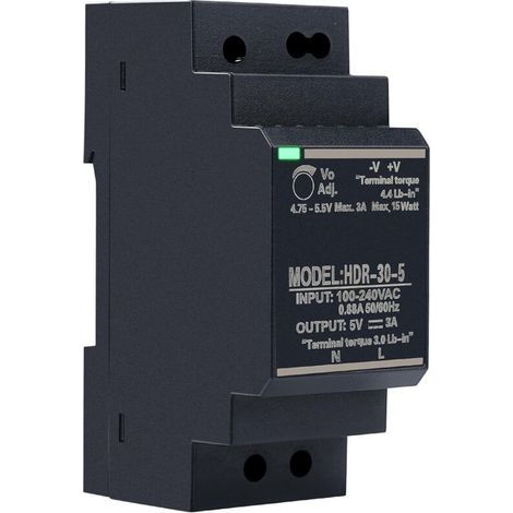 Alimentation sur rail din 5V 3A 15W transformateur alimentation pour rail din tension d'entrée AC100 V/240V alimentation à découpage industrielle HDR-30-5 (1/5)