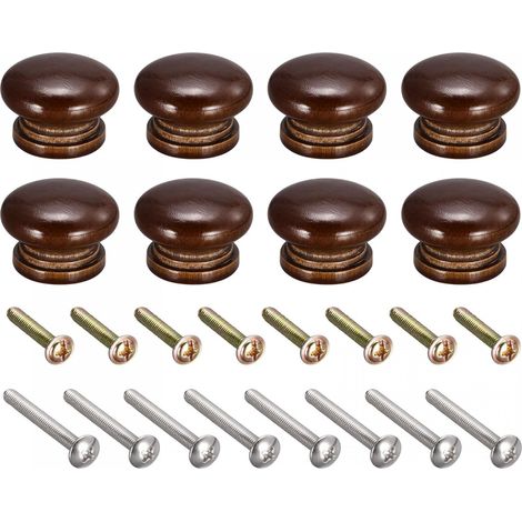 8 pièces. Bouton rond en bois, 33x23mm, poignée pour lame de couteau avec bois foncé (1/5)