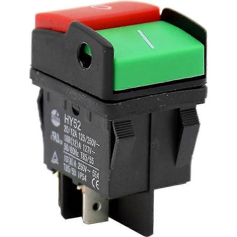 Hy52 avec interrupteur lumineux pour outil mécanique, bouton-poussoir bipolaire marche/arrêt (1/4)