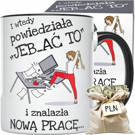 Schwarze Tasse als Abschiedsgeschenk für einen Arbeitskollegen – scheiß drauf