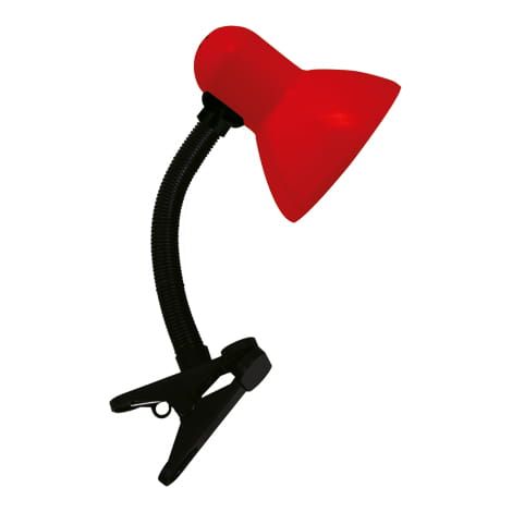 Lámpara de lectura con pinza 40W roja tola E27 pinza Ideus 02854