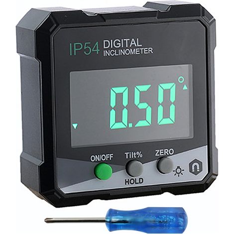 Digitaler Winkelmesser, digitale Wasserwaage mit Magnetfuß, wasserdichter IP54-Neigungsmesser für Schreiner und Zuhause
