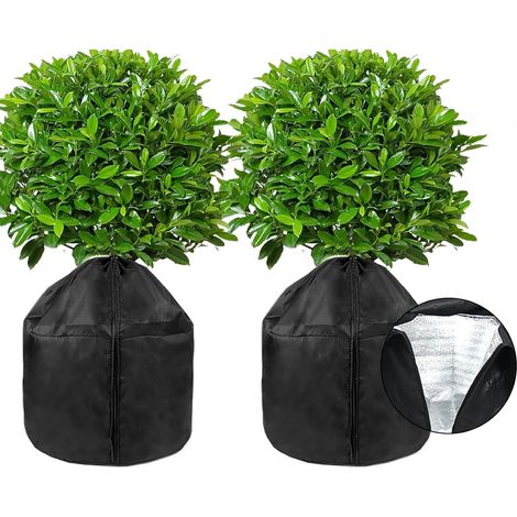 Lot de 2 housses de protection pour pots 45 x 50 cm, avec fermeture éclair et cordon, pour plantes et arbres fruitiers (1/5)