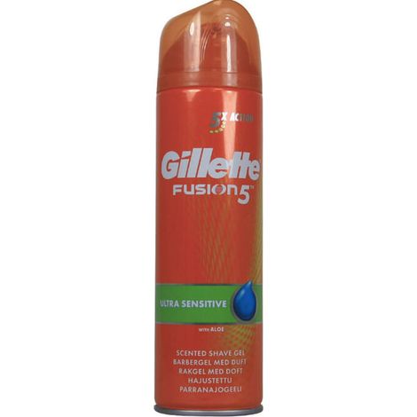 Gel de afeitar Gillette Fusion5 Ultra Sensitive: para pieles sensibles, hidratante