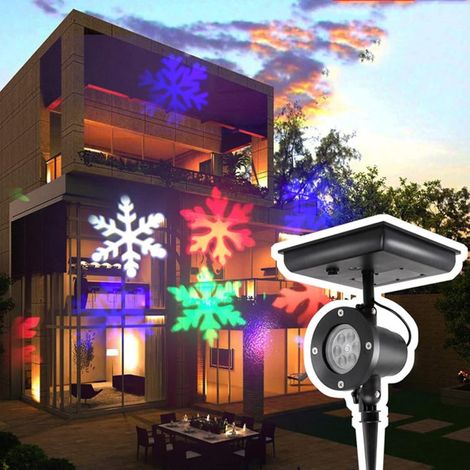 Proiettore solare a forma di fiocco di neve per Natale, luci solari dinamiche per Natale, decorazioni natalizie per esterni, impermeabile IP44 (1/4)