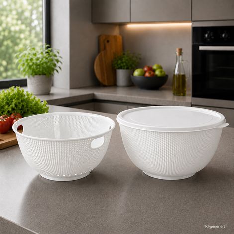 3in1 Rührschüssel + Sieb + Deckel-030002250-Weiß