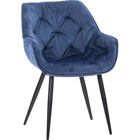 Tocador silla salón oficina acolchado cómodo y moderno acolchado terciopelo azul FAL10532 (1/4)