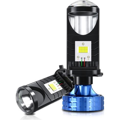 H4 LED-Scheinwerferlampen, 20.000 lm 60W, superhelles Scheinwerfer-Umrüstset, 6000K weißes Licht, IP68 wasserdicht, 2er-Pack. (1/5)