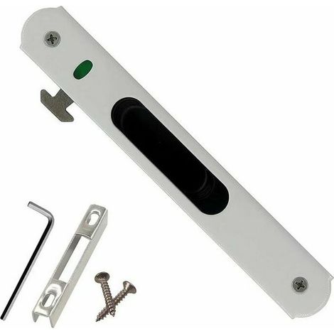 Cerradura de puerta corrediza - Herrajes de cerradura simple para puertas corredizas y ventanas de acero inoxidable para el hogar. (1/4)