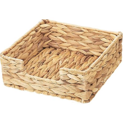 Panier En Osier - Panier De Rangement Tressé À La Main En Jacinthe D'eau - Pour Salle De Bain Bureau Cuisine Étagère - 18 X 18 X 7 Cm - Unité (1/5)