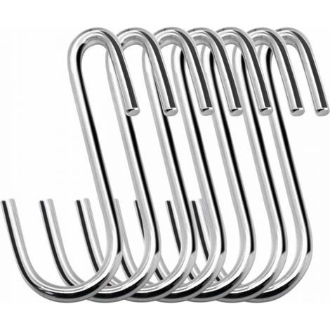 Lot de 20 crochets de rangement en S 6 cm – Métal robuste – Finition lisse – Pour cuisine, salle de bain, bureau et placards