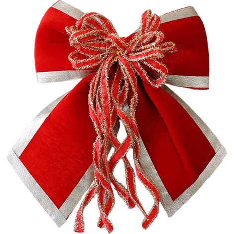 Nœuds suspendus en velours en peluche, pour-Ruban rouge25CM