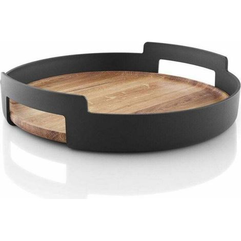 Plateau de Service - Bois MDF Noir - Design Minimaliste - Pour Cuisine et Salon - 1 Pièce (1/3)