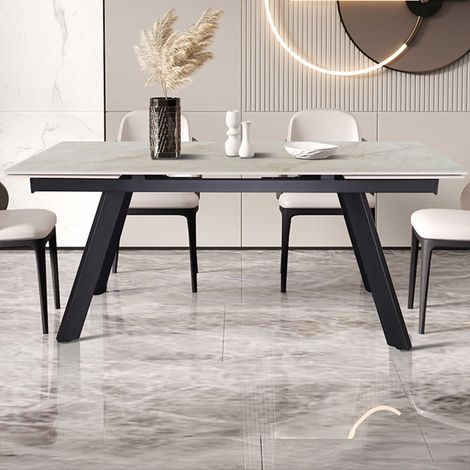 Table à manger extensible Hertha - 160-240x90x76cm - beige