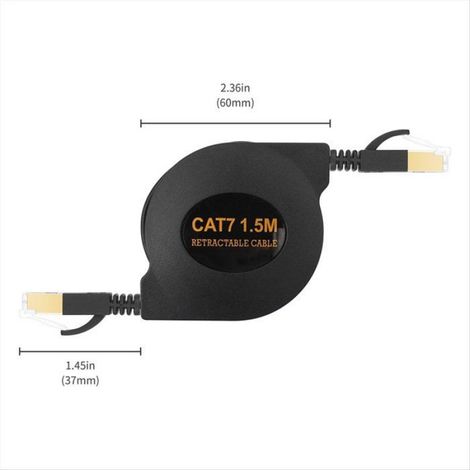 Câble Plat Cat7 Ethernet RJ45 LAN 10 Gbit/S 600 MHz pour Routeur et Modem. (1/5)