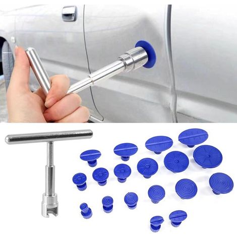 Kit per la riparazione di ammaccature auto (colla non inclusa), un set, martello scorrevole a T, accessori per riparazioni, 12095 mm, per auto, metallo, vetro, piastrelle, argento e blu (1/5)