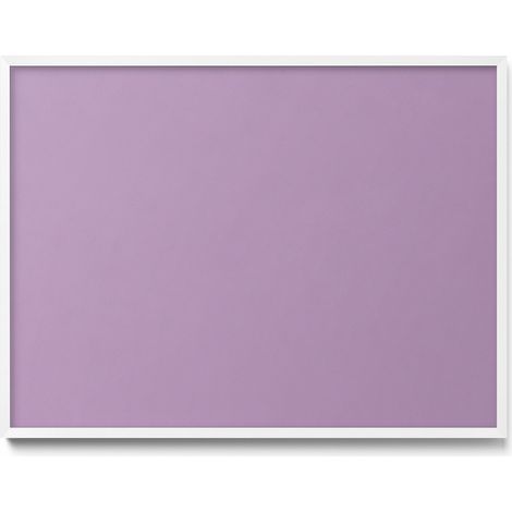 Tableau Magnétique en Métal Tableau pour Magnet - Motif Couleur violet pastel - Minimaliste - Cadre Blanc - 80x60 cm - Plaque Magnétique