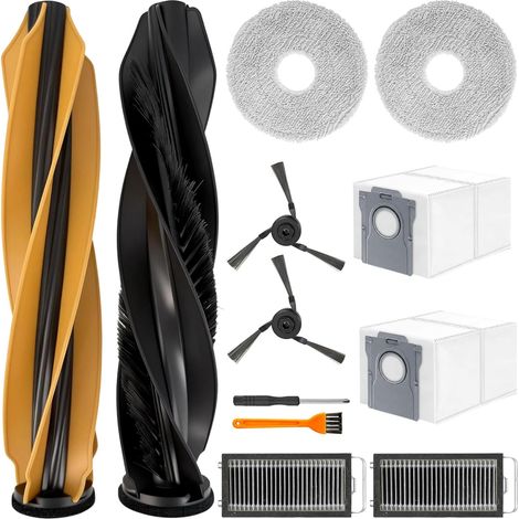Zubehörset für Dreame X50 Ultra (L40s Pro Ultra) / Ersatzteile für Dreame X50: 2 Hauptbürsten, 2 Staubbeutel, 2 Reinigungstücher, 2 Filter, 2 Seitenbürsten