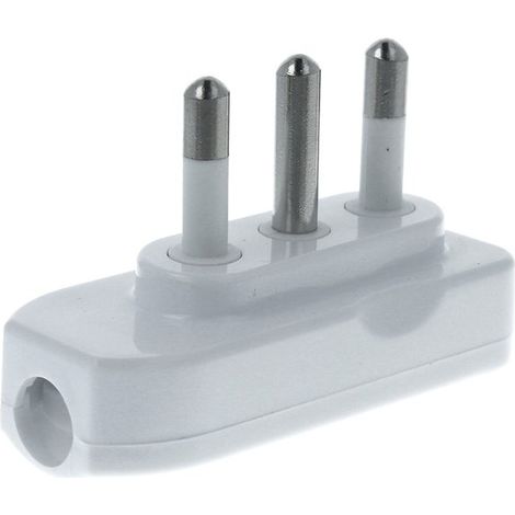 Spina Elettrica Piatta Salvaspazio Laterale 2P+T 16A 250V Bianco XSL1027A (1/3)