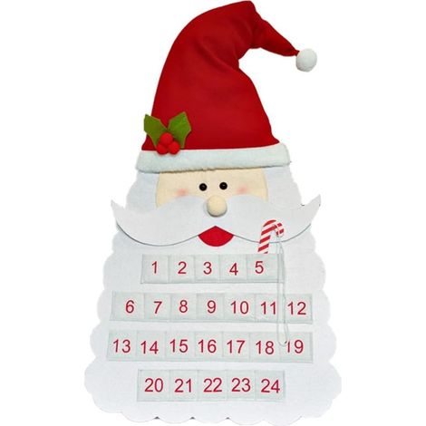 Cute and Colorful Christmas Hanging Advent Calendar Wall Hanging Santa Claus Design, Brighten Up Your Festive Celebrations (A) (1/5)