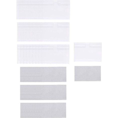 ÉTiquette de Prix Porte-éTiquette en Plastique Transparent 50 PièCes, Amovible avec Clip D'éTagèRe pour Bacs Rangement éTiquettes Panier (1/4)