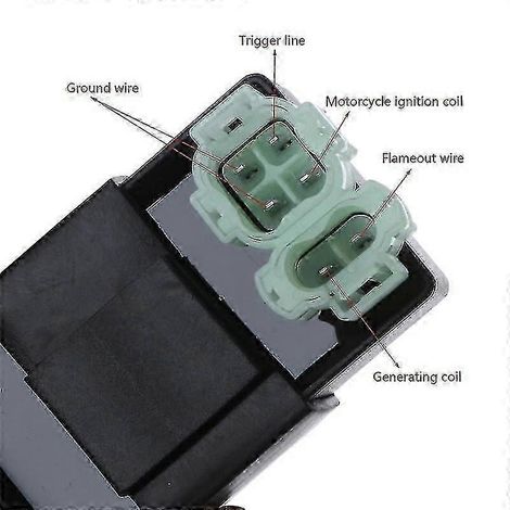 Boîtier d'allumage CDI CC à 6 broches compatible avec les cyclomoteurs, scooters, VTT et quads GY6 50cc, 125cc, 150cc, 250cc. (1/5)