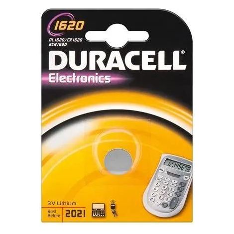 Pile bouton duracell CR 1620 lithium performance durable