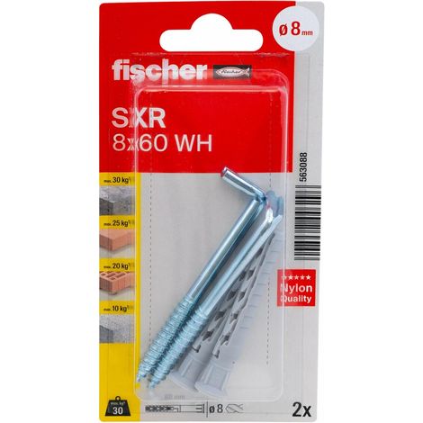 FISCHER 563088 Langschaftdübel SXR 8 x 60 WH mit Winkelhaken, 2 Stk (1/5)