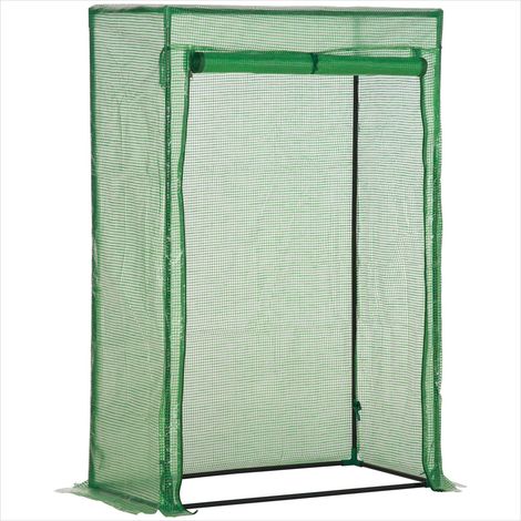 Serre de jardin avec porte zippée et châssis acier 100 x 50 x (1/5)