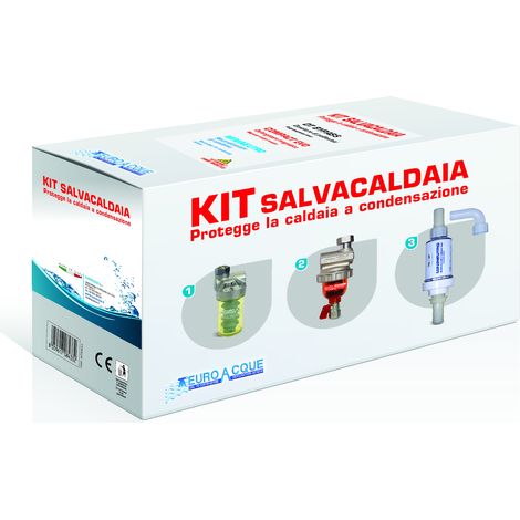 EUROACQUE Kit salvacaldaia: defangatore + dosatore polifosfati + neutralizzatore condensa codice prod: KITSALV1 (1/4)