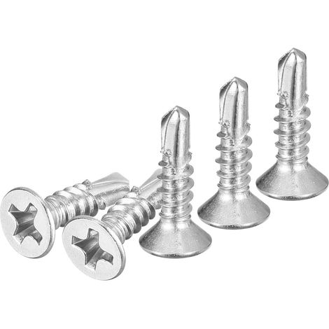100Pcs Vis Autoforeuses ST3.5x13mm 410 Acier Inoxydable Argent (1/5)