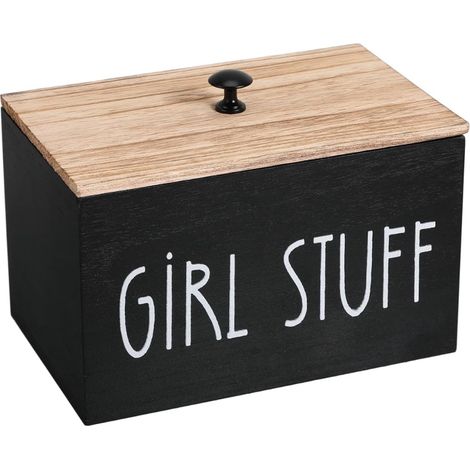 Tamponhalter fürs Badezimmer – Aufbewahrungsbox aus Holz – Geeignet für Damenhygieneartikel – WC, Badezimmer – Tamponbox mit Deckel (1/5)