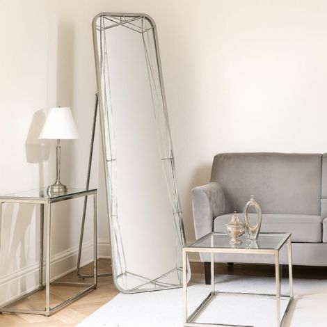 Espejo de pie o de pared trapezoidal 57x153 cm Kaelis Plateado (1/5)