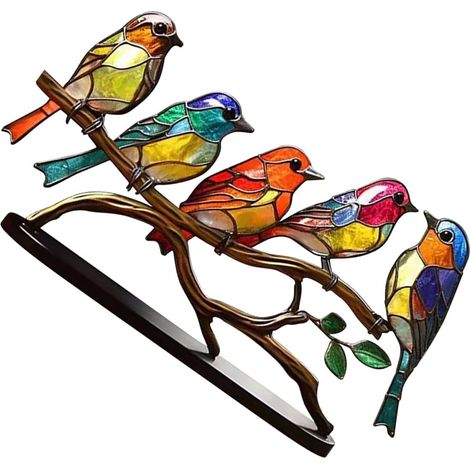 Metallvogelstatue als Tisch Vogelfigur mit Zartem Design für