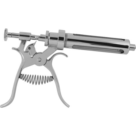 Seringue semi-automatique métallique antirouille pour l'injection de produits antirouille dans le bétail, destinée à l'équipement vétérinaire (seringue de 20 ml). (1/5)