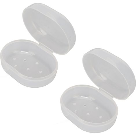 Boîtier de Protection pour Bouchons d'Oreilles de Piscine - 2 Étuis Transparents avec Fermeture Clip et Aération (1/5)