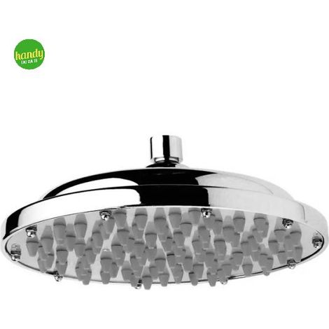 Soffione doccia tondo, Ø 23 cm, monogetto, attacco 1/2", getto effetto pioggia, ABS cromato REMER (1/2)