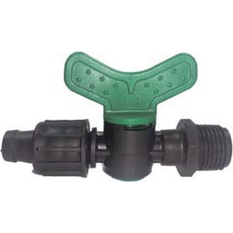 50PZ VALVOLA PER "TAPE" CON MASCHIO E ATTACCO RAPIDO IN POLIPROPILENE - mm.17xM 3/4"
