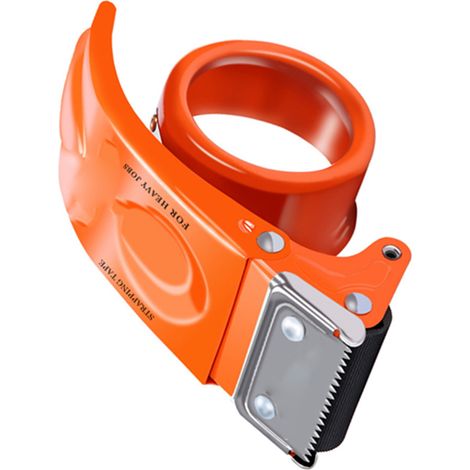 Coupe-ruban adhésif d'emballage 6,0 cm, outil de scellage et de coupe, orange pour le transport. (1/5)