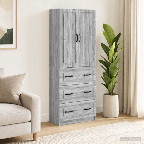 vidaXL Schrankset 2 pcs Grau Sonoma 66 x 34,5 x 87 cm Holzwerkstoff (1/5)