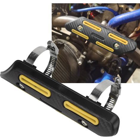 Accessoires moto : Pare-chaleur pour pot d'échappement, pot d'échappement 4 temps, jaune universel. (1/5)