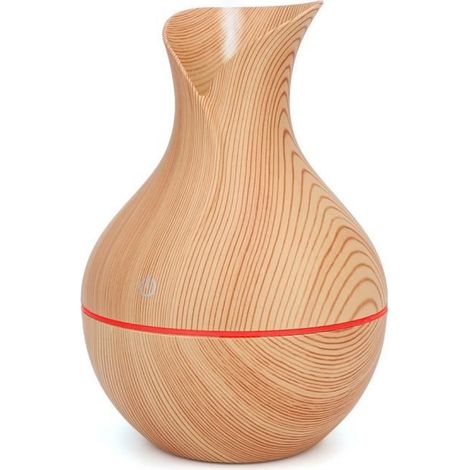 VINGVO Humidificateur Arôme Diffuseur Huile Essentielle à Ultrason USB LED (Grain en Bois Clair) (1/4)