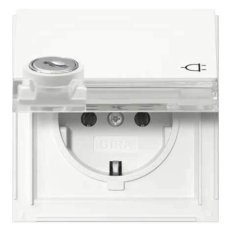 Gira Toma SCHUKO KD Cerradura igual + BSF Gira TX44 Blanco puro [456966], 4569 66