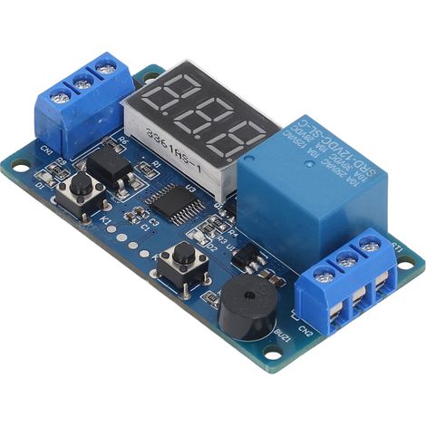 Module Relais Temporisé Antiparasite MCU Programmation en Ligne 1 Canal Cycle Temporisation avec Afficheur Numérique et Buzzer (1/5)