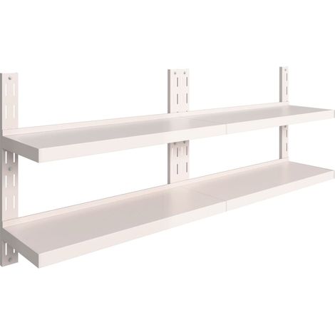 Étagères murales flottantes à 2 niveaux 2 pcs Inox 200x30 (1/5)