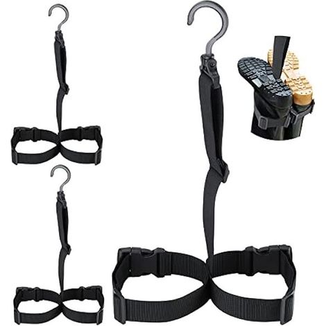 Angelstiefelhalter – Stiefel- und Gamaschenhalterung mit verstellbarem Gurt und 360°-Drehhaken – zum Trocknen und Aufbewahren – 3er-Set (1/5)