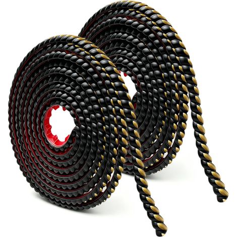 Moulures Autocollantes Noir et Or, Bande Décorative Murale 3D Relief en PVC, Liseret Imperméable Anti-Graisse, Flexible et Découpable, Idéales pour Cuisine Salle De Bain Plafond TV (6M x 15mm) (1/5)