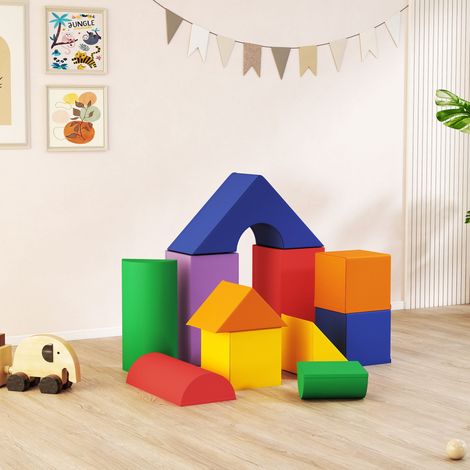 Parcours motricité bébé 11PCS mousse EPE revêtement synthétique, blocs construction 1-3 ans multicolore. Parcours modulable pour les tout-petits, éducatif et amusant. (1/5)