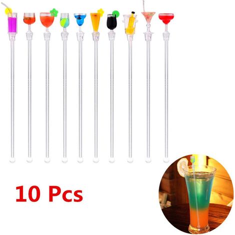 Bâtonnets mélangeurs en acrylique transparent – Lot de 10, 23 cm, idéaux pour boissons chaudes et froides